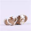 Repo Buckle Detail Wedge Sandal - White Gold